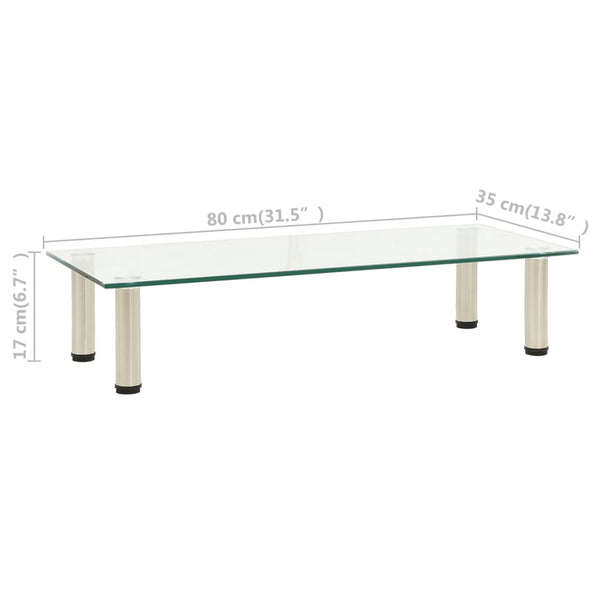 TV Tisch aus Hartglas, 80 cm