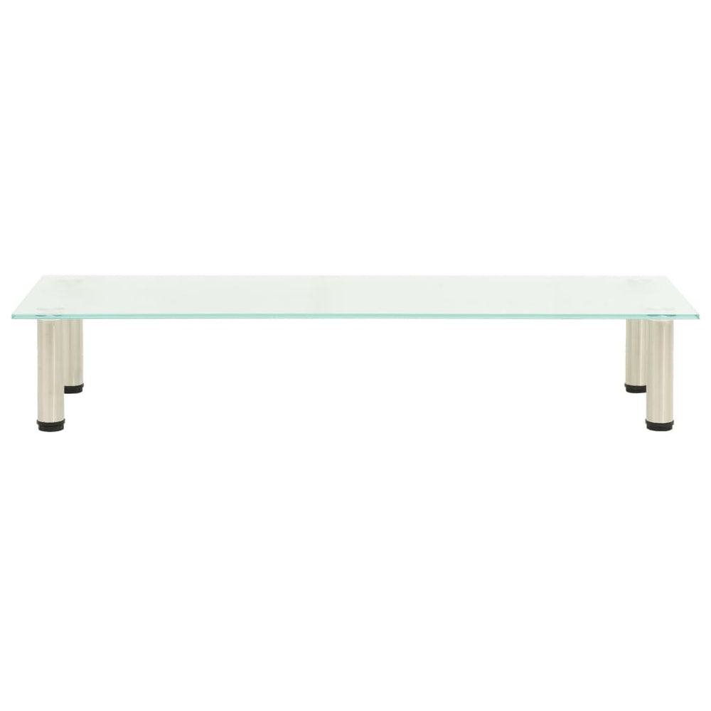 vidaXL Meuble TV 100x35x17 cm Verre trempé satiné