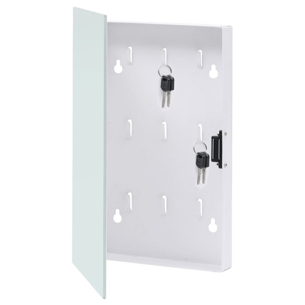 Schlüsselkasten mit Magnettafel Schwarz 30x20 cm