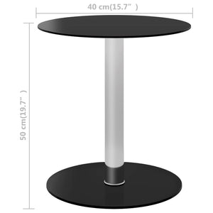 vidaXL Table basse noire 40 cm verre trempé