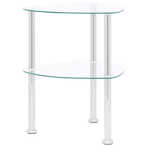 Beistelltisch Transparent Hartglas 38x38x50cm