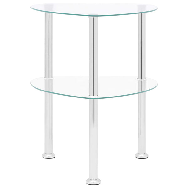 Beistelltisch Transparent Hartglas 38x38x50cm