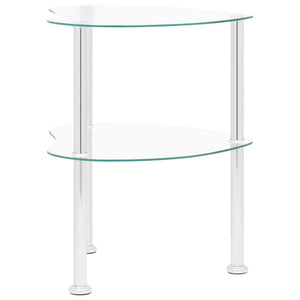 Beistelltisch Transparent Hartglas 38x38x50cm