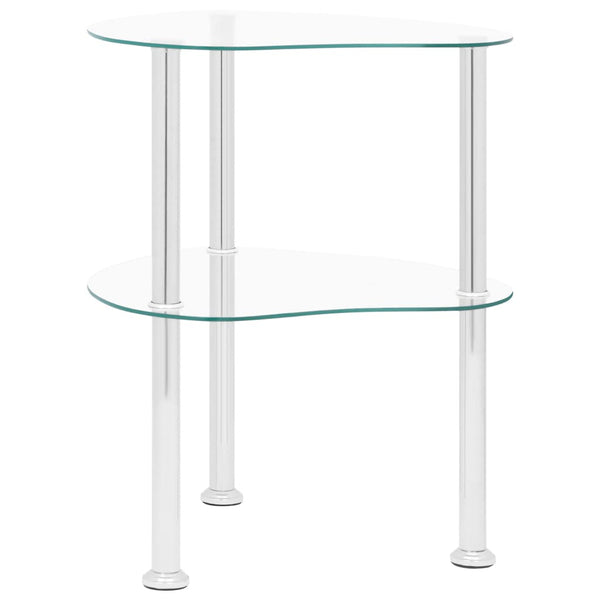 Beistelltisch Transparent Hartglas 38x38x50cm