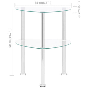 Beistelltisch Transparent Hartglas 38x38x50cm