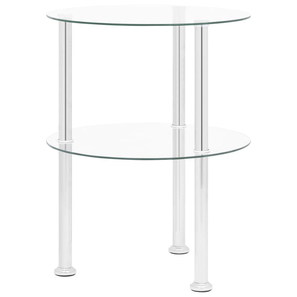 Beistelltisch Transparent Hartglas 38cm