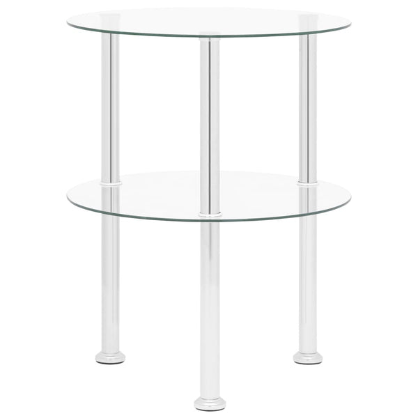 Beistelltisch Transparent Hartglas 38cm