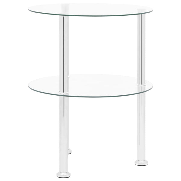 Beistelltisch Transparent Hartglas 38cm