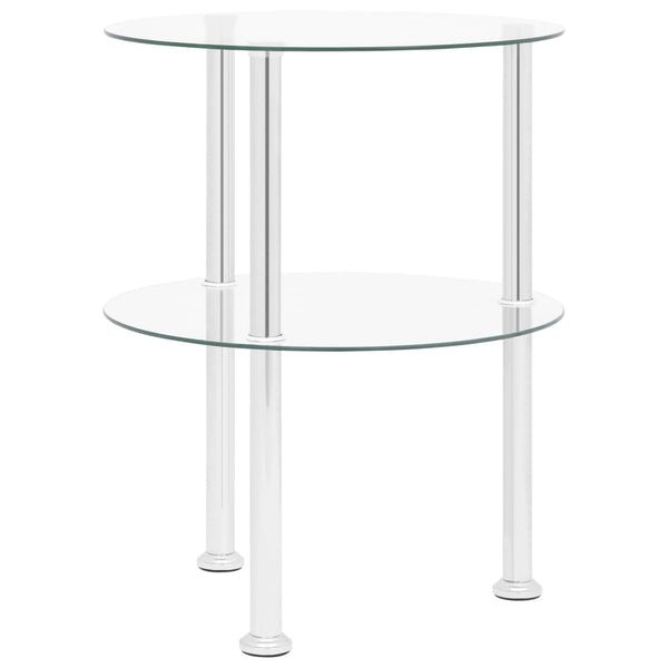 Beistelltisch Transparent Hartglas 38cm