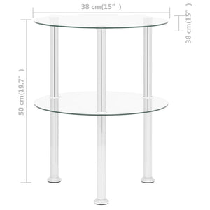 Beistelltisch Transparent Hartglas 38cm