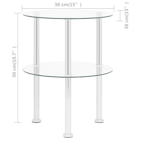 Beistelltisch Transparent Hartglas 38cm