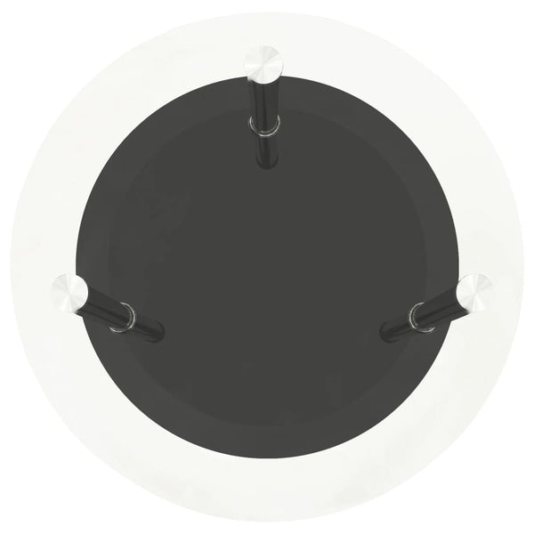 Beistelltisch Transparent & Schwarz Hartglas