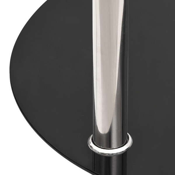 Beistelltisch Transparent & Schwarz Hartglas