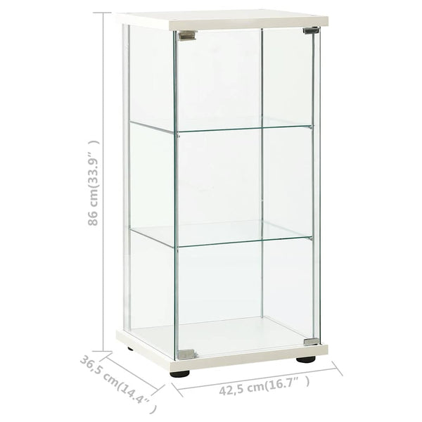 Glasvitrine Hartglas Weiß