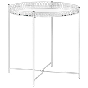 Silberner Beistelltisch Glas 40x40 cm