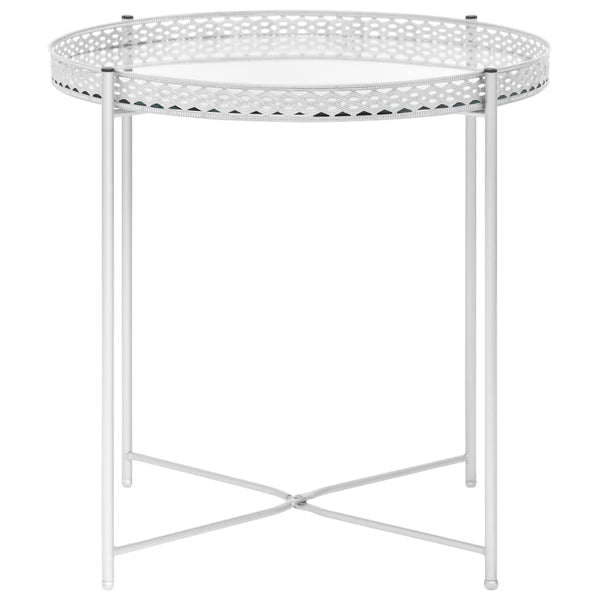 Silberner Beistelltisch Glas 40x40 cm