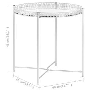Silberner Beistelltisch Glas 40x40 cm