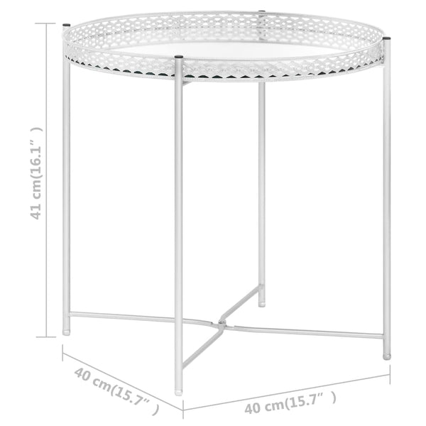 Silberner Beistelltisch Glas 40x40 cm