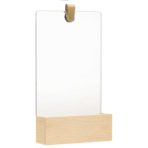 Kiefer Wandspiegel mit Ablage, 23x39,5 cm