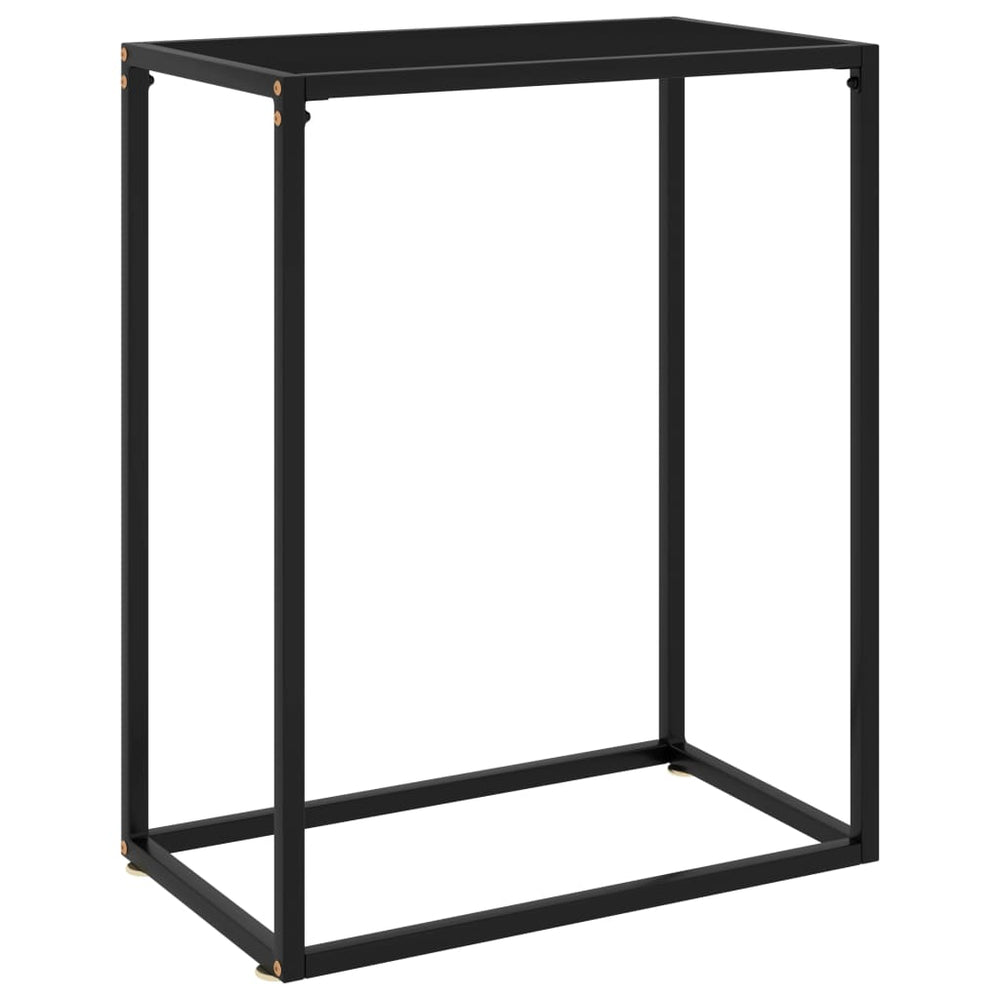 Schwarzer Konsolentisch mit Hartglas, 60 cm