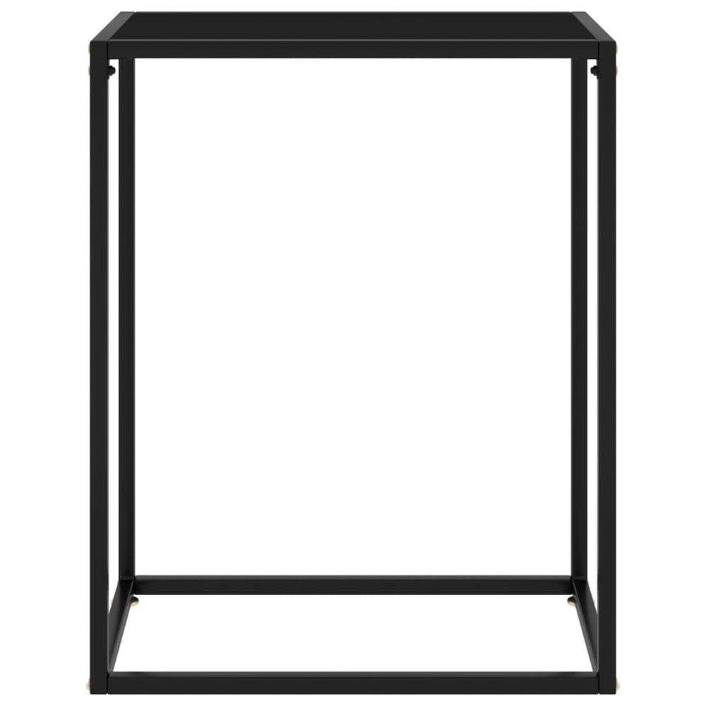 Schwarzer Konsolentisch mit Hartglas, 60 cm