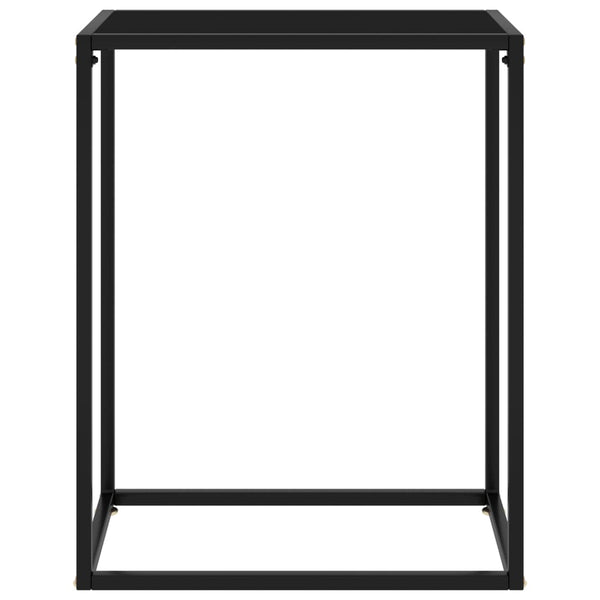 Schwarzer Konsolentisch mit Hartglas, 60 cm