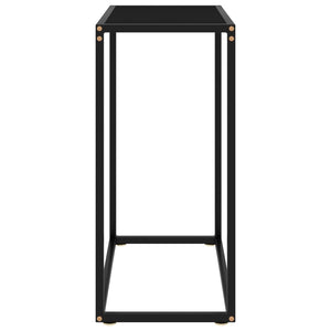 Schwarzer Konsolentisch mit Hartglas, 60 cm