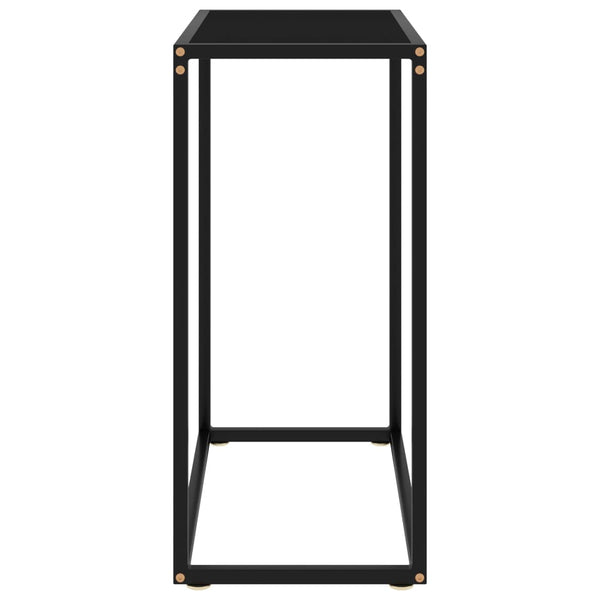 Schwarzer Konsolentisch mit Hartglas, 60 cm