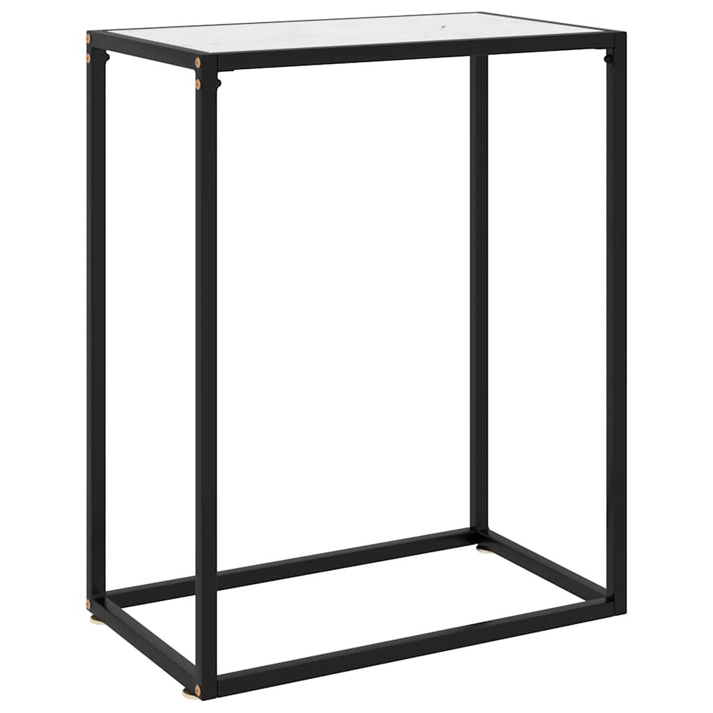 vidaXL Console de table blanche 60x35x75 cm Verre trempé