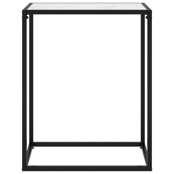 vidaXL Console de table blanche 60x35x75 cm Verre trempé