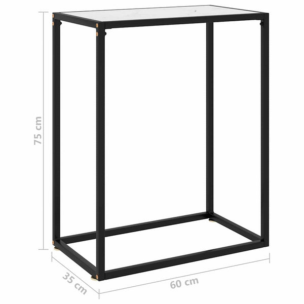 vidaXL Console de table blanche 60x35x75 cm Verre trempé