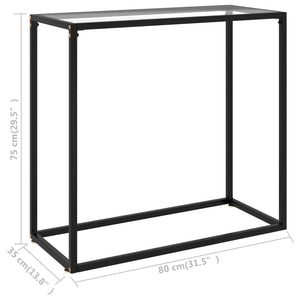 Transparent Konsole Tisch 80cm Hartglas