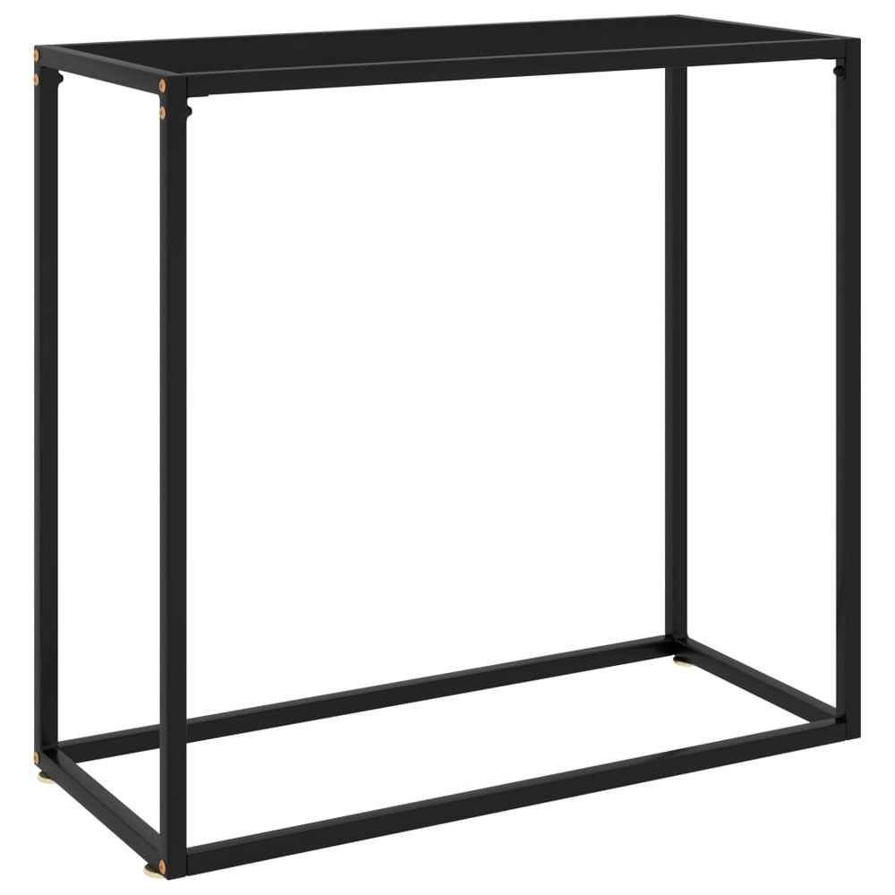 Schwarzer Konsolentisch mit Hartglas, 80 cm