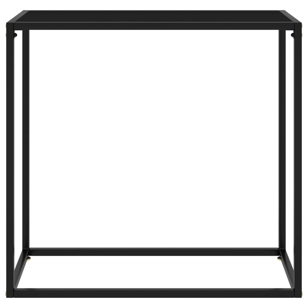 Schwarzer Konsolentisch mit Hartglas, 80 cm