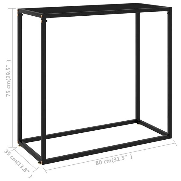 vidaXL Table console Noir 80x35x75 cm Verre trempé