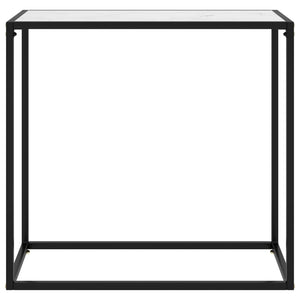 vidaXL Table console blanc 80x35x75 cm Verre trempé