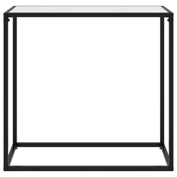 vidaXL Table console blanc 80x35x75 cm Verre trempé