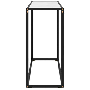 vidaXL Table console blanc 80x35x75 cm Verre trempé