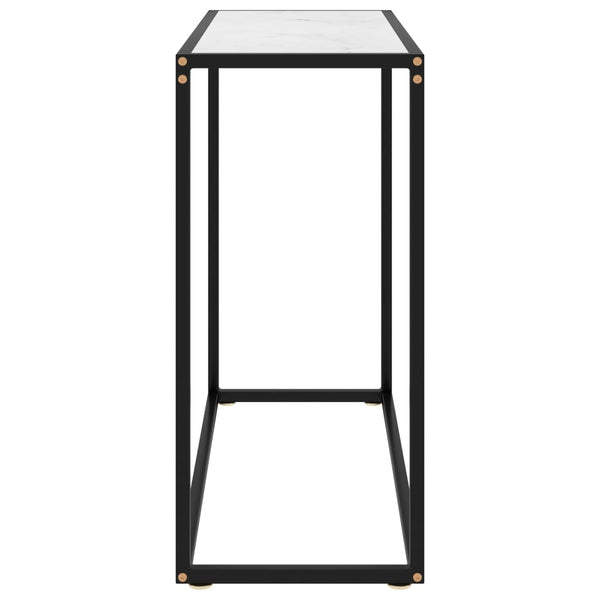 vidaXL Table console blanc 80x35x75 cm Verre trempé