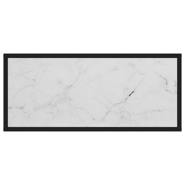 vidaXL Table console blanc 80x35x75 cm Verre trempé