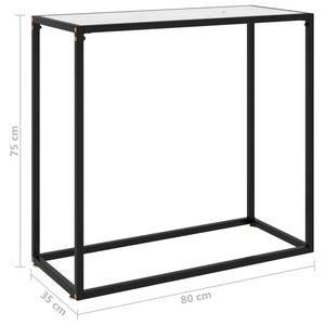 vidaXL Table console blanc 80x35x75 cm Verre trempé