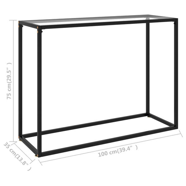 Transparent Konsole Tisch Hartglas 100cm