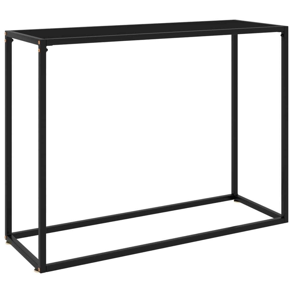 vidaXL Console en verre trempé Noir 100x35x75 cm