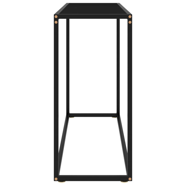 vidaXL Console en verre trempé Noir 100x35x75 cm