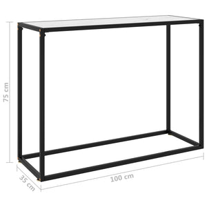Weißer Konsolentisch aus Glas, 100 cm