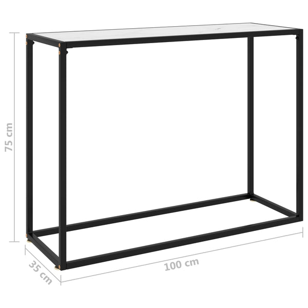 Weißer Konsolentisch aus Glas, 100 cm
