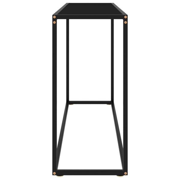 vidaXL Console en verre trempé noir 120x35x75 cm