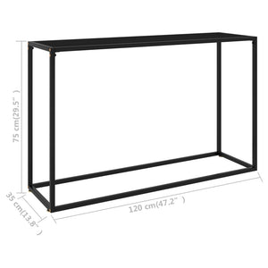 vidaXL Console en verre trempé noir 120x35x75 cm