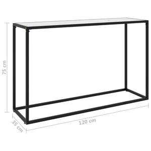 vidaXL Console Blanc 120x35x75 cm Verre trempé
