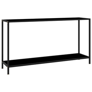 Schwarzer Konsolentisch aus Glas, 140 cm